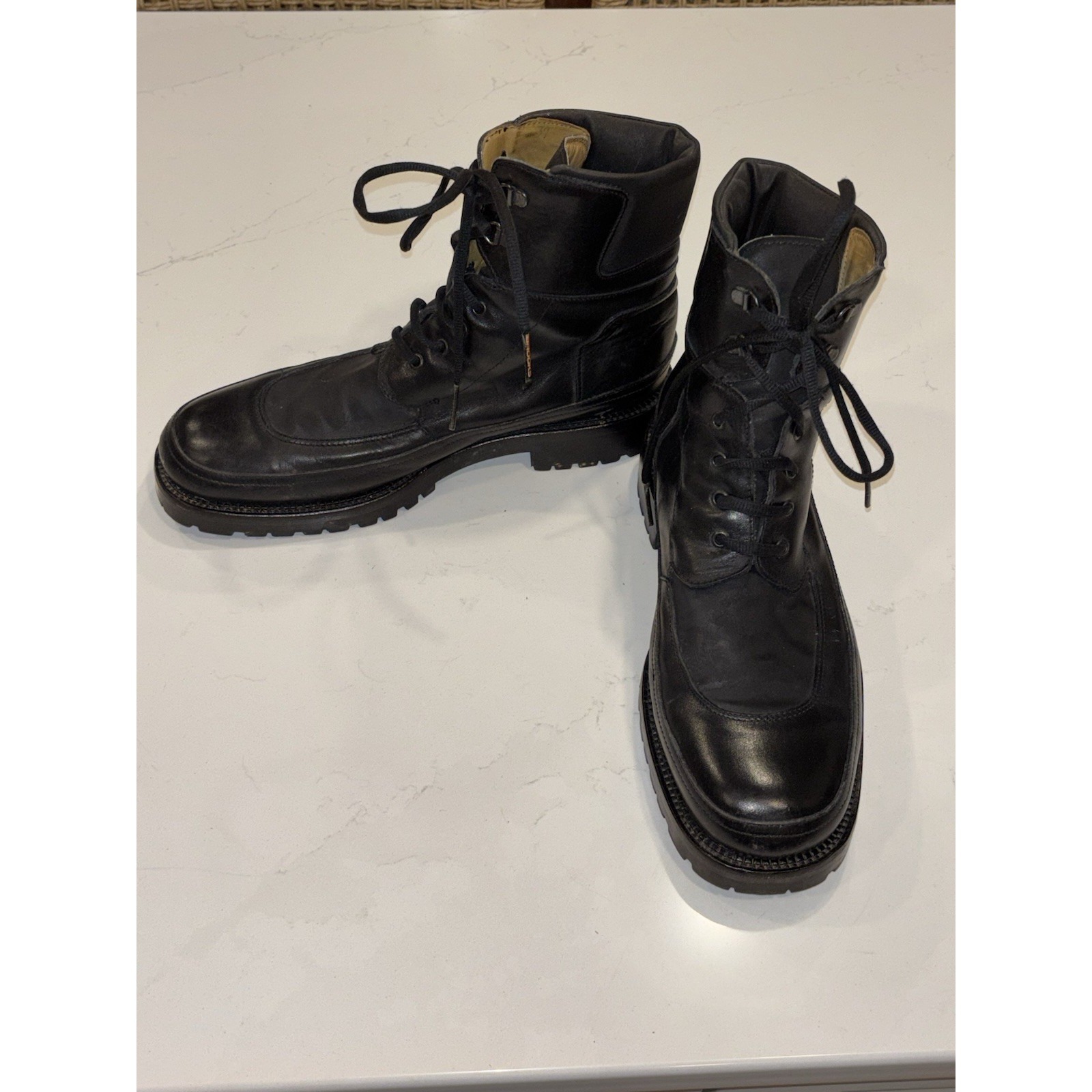 Bally Black Leather Lace Up Boot Men's Size 12 D Excellent Condition